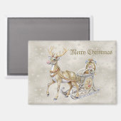Rendier slee kerst magneet (Voorkant / Achterkant)