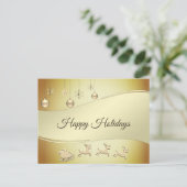 Rendier Sleigh Christmas Balls Briefkaart (Staand voorkant)