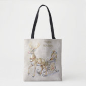 Rendier Sleigh Holiday Canvas tas (Voorkant)