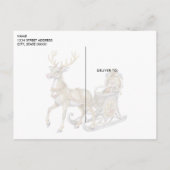 Rendier Sleigh Holiday Christmas Briefkaart (Achterkant)