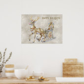 Rendier Sleigh Holiday Poster (Keuken)