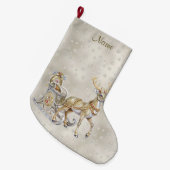 Rendier Sleigh Holiday Stocking Grote Kerstsok (Voorkant (Hangend))
