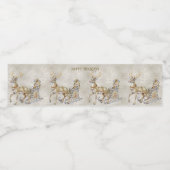 Rendier Sleigh Holiday Waterfles Etiket (Enkel label)