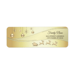 Rendier Sleigh Kerstballen Retouradres Etiket