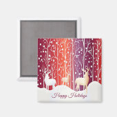 Rendier sneeuwvakantie magneet (Voorkant / Achterkant)