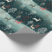 Rendier Sneeuwvlok Kerstliedje Cadeauverpakking Cadeaupapier (Hoek)