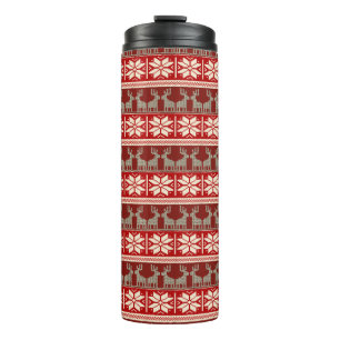 Rendier Sneeuwvlokken Brei Look Bekerglas Thermosbeker