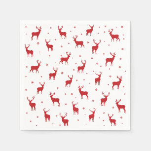 Rendier Stag Pattern Red Holiday Servet