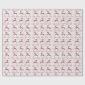 Rendier sterren groen glitter kerst cadeaupapier (Vlak)