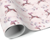 Rendier sterren groen glitter kerst cadeaupapier (Rol Hoek)