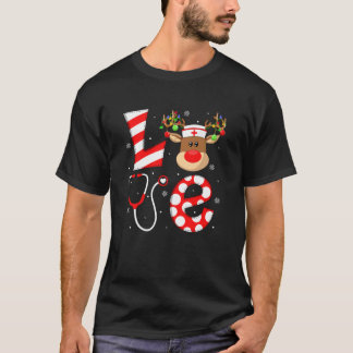 Rendier verpleegster Kerst Crew verpleegster Steth T-shirt