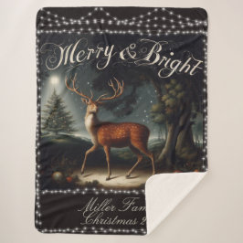  rendier Vrolijk en helder kerstfeest Sherpa Deken