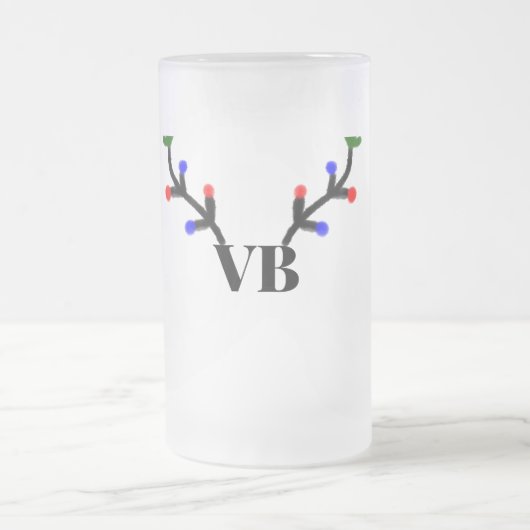 Rendier vrolijk Kerstmis voeg naam tekst naam tite Matglas Bierpul (Center)