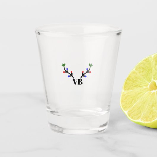 Rendier vrolijk Kerstmis voeg naam tekst naam tite Shot Glas (Voorkant)