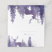 Rendier Waterverf Paarse bruiloft plaats kaart (Buitenkant ongevouwen)