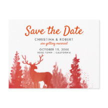 Rendier Waterverf Red Winter Save The Date