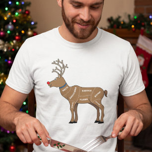 Rendier wild vlees slagerskaart - Droge humor vaka T-shirt