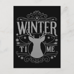 Rendier Winter Tijd Kerstseizoen Grafisch Briefkaart