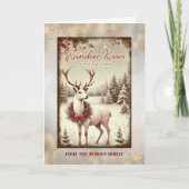  rendier winterbos gouden vakantie Kaart (Voorkant)