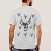 Rendier wit zwart mannen T-shirt longsleeve (Achterkant)