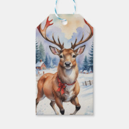 Rendier Wonderland: Vakantie Gelukzaligheid Cadeaulabel