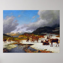 rendierbeslag in de bergen ten noorden van Røros Poster