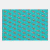 Rendierelveren en kerstkerstmis inpakpapier vel (Voorkant 3)