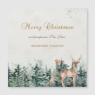 rendieren, bos, sneeuwvlokken