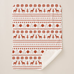 Rendieren en feestelijke kerst sherpa deken
