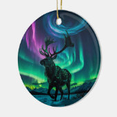 Rendieren en het Noorderlicht Wildlife Design Keramisch Ornament (Links)
