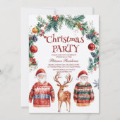 Rendieren en kerstfeest kaart (Voorkant)