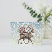 Rendieren en Kerstmis Feestdagenkaart (Staand voorkant)