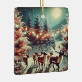  rendieren en kerstverlichting personaliseren keramisch ornament (Rechts)