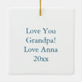  rendieren en kerstverlichting personaliseren keramisch ornament (Achterkant)