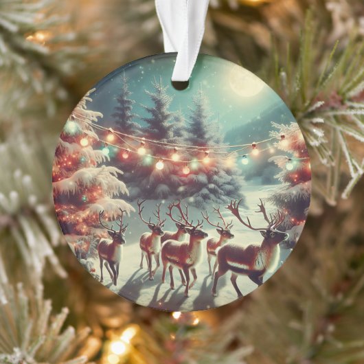  rendieren en kerstverlichting personaliseren ornament (Boom)