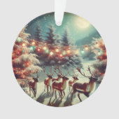  rendieren en kerstverlichting personaliseren ornament (voorkant)