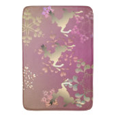 rendieren en sneeuwvlokken op gradiënt-Paars Badmat (Voorkant Verticaal)