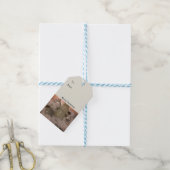 rendieren en witte veren cadeaulabel (Met Touw)