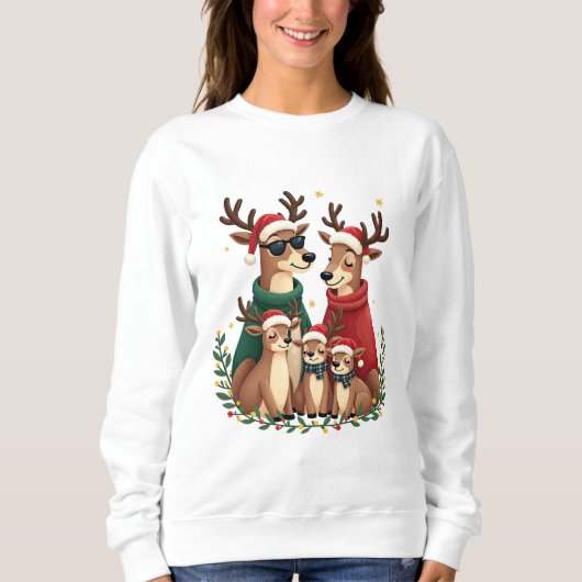 Rendieren Familie Kerst Shirt (Voorkant)