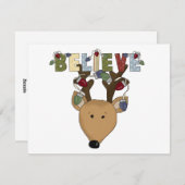 Rendieren geloven kerstvakantie Schattige Feestdagenkaart (Voorkant / Achterkant)