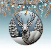 Rendieren gewei, bomen, sneeuw scene, herten 🦌🎄 keramisch ornament