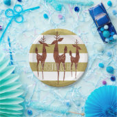 Rendieren  goud en wit gestreept elegant papieren bordje (Feest)