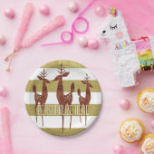 Rendieren  goud en wit gestreept elegant papieren bordje (Feest)