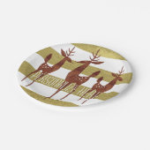 Rendieren  goud en wit gestreept elegant papieren bordje (Gekanteld)