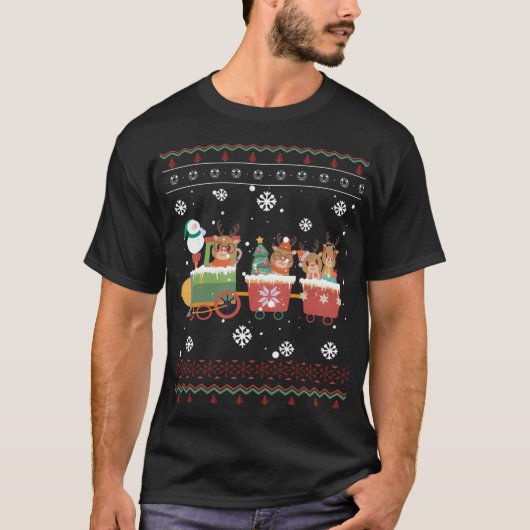 Rendieren Grappig Kerst Lelijk T-shirt (Voorkant)