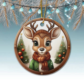 Rendieren, Herten, Antlers, Winter Xmas Scene 🦌🎄 Keramisch Ornament