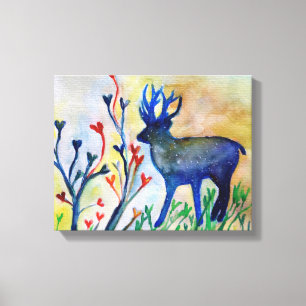 Rendieren Herten Liefde Hart Magische Waterverf Pr Canvas Afdruk