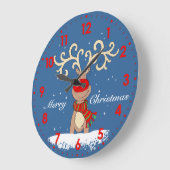 rendieren in de sneeuwmuur grote klok (Hoek)