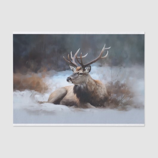 Rendieren in Sneeuw 1 Decoupage Papier (Voorkant)