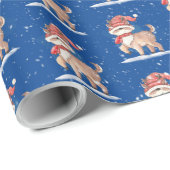 rendieren in Snowflakes Cadeaupapier (Rol Hoek)